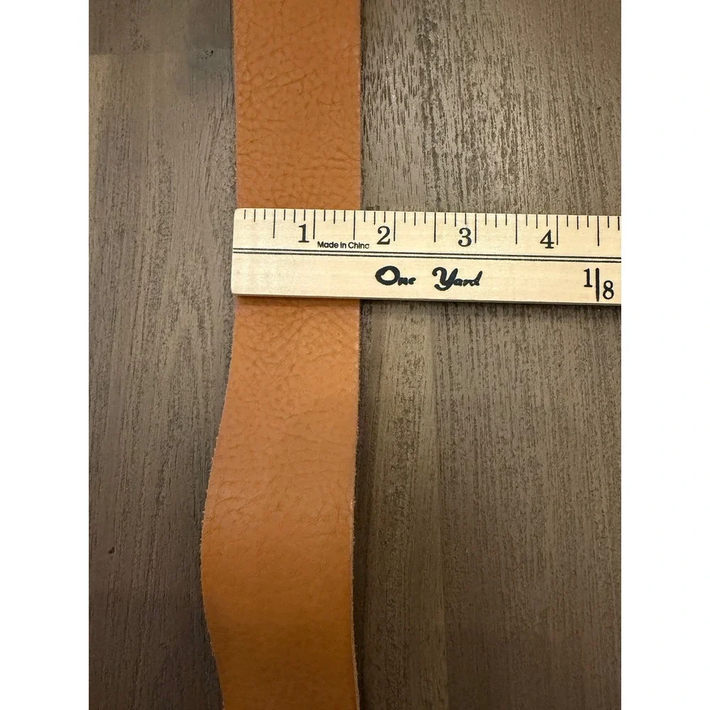 Antoniazzi Firenze Tan Leather Studded Cutout Belt Made in Italy Womens Medium